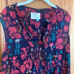 Anthropologie Nathalie Letr Enchanted Forest sleeveless top Size 14/L